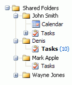 Outlook Tasks sharing folders structure